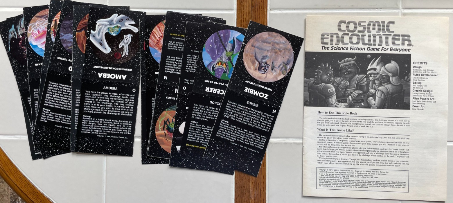 Cosmic Encounter: Sci-Fi Game for Everyone – West End Games -1986- Complete