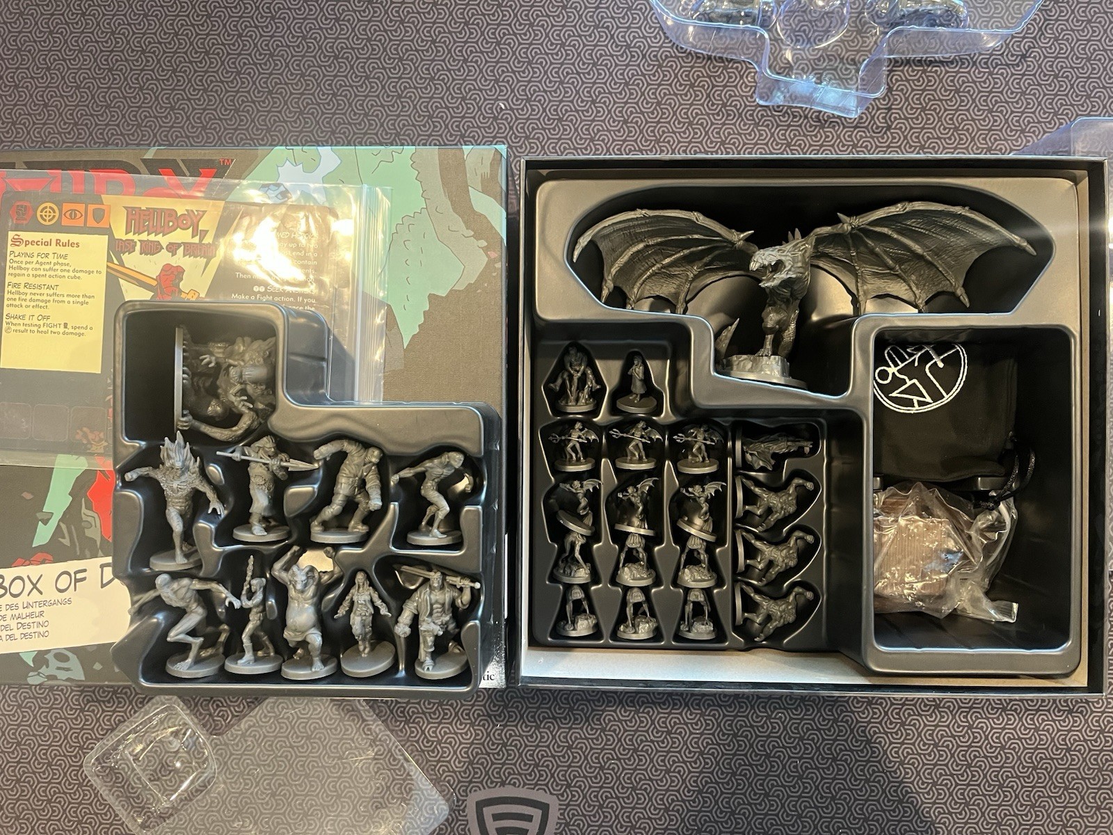 Hellboy The Board Game Kickstarter Edition + Big Box Of Doom & 3 Expansions