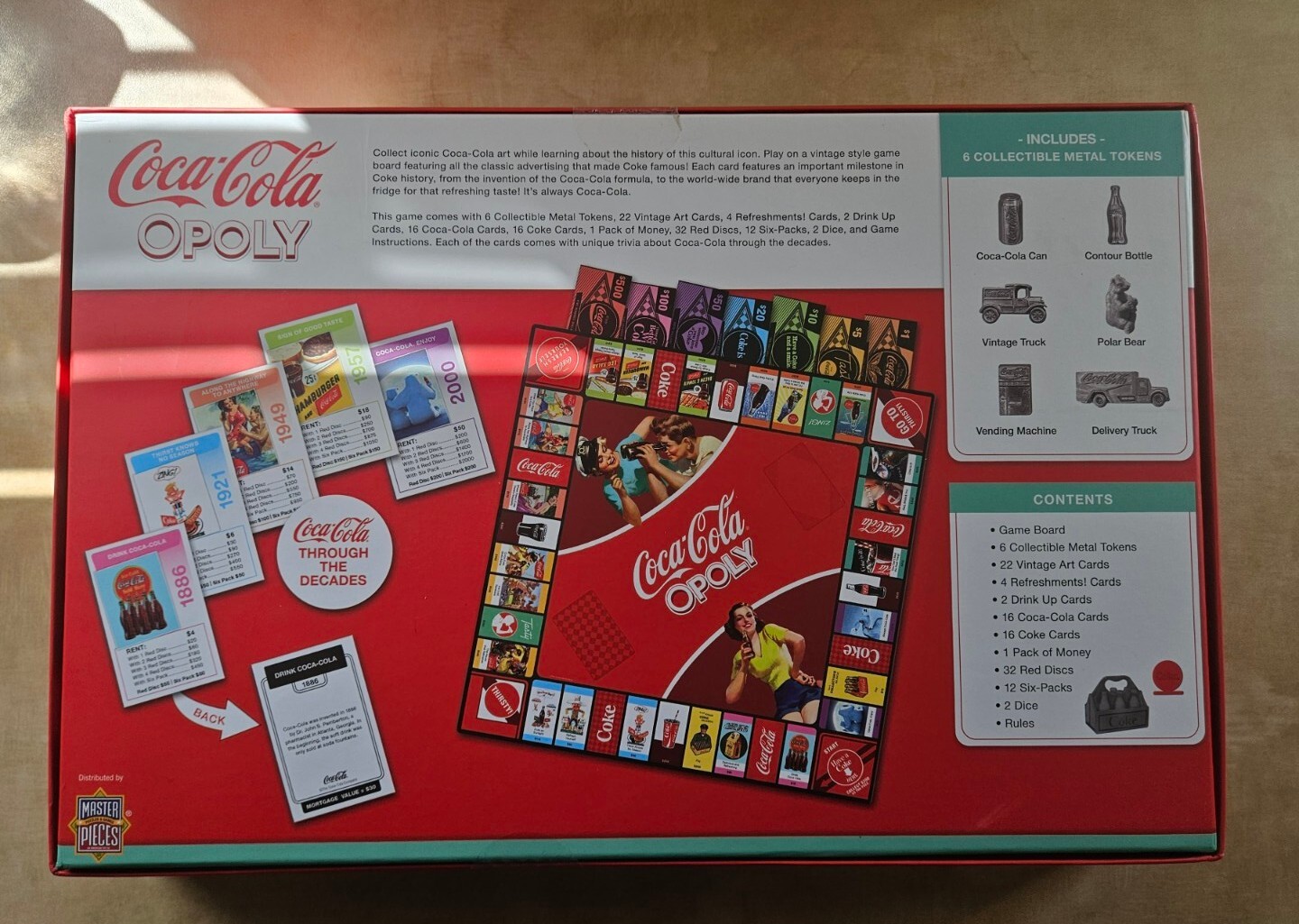 Coca-Cola Opoly Board Game Collector’s Edition 6 Token Masterpieces NEW Sealed