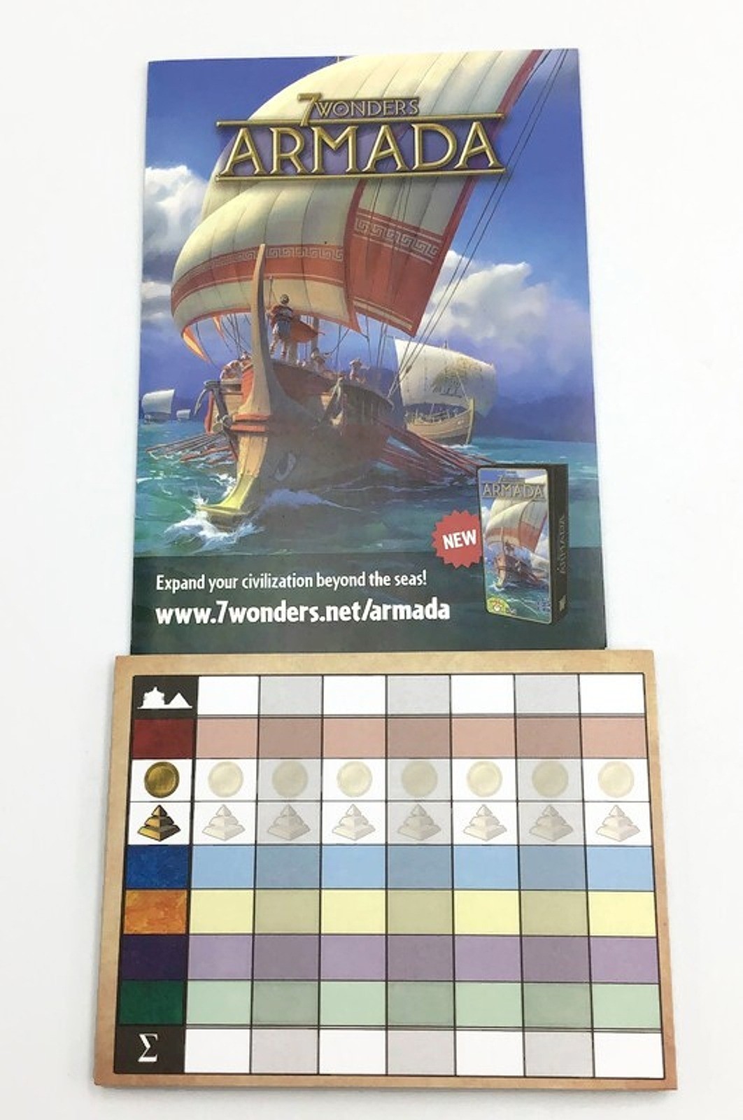 7 Wonders Board Game Antoine Bauza Repos Unpunched Complete Open Box 2010
