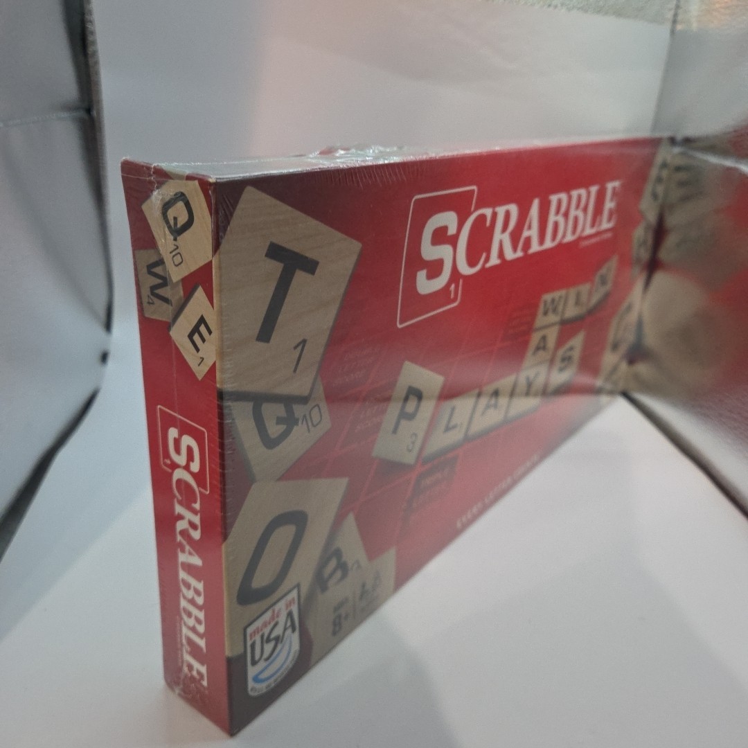 Hasbro Gaming SCRABBLE Board Game, Wooden Tiles Made in USA, 2 Players, Ages 8+