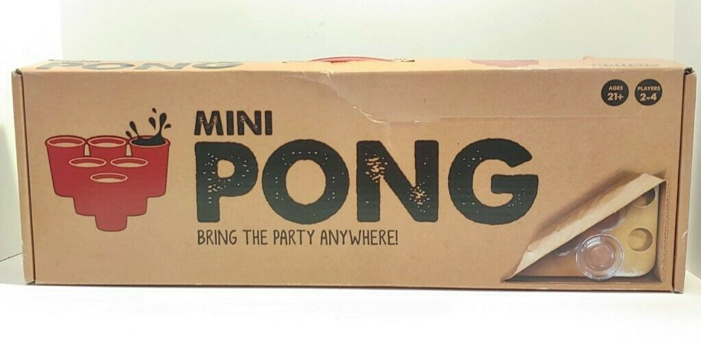 Portable Mini Beer Pong – Adult Drinking Party Game – NEW in Opened Box