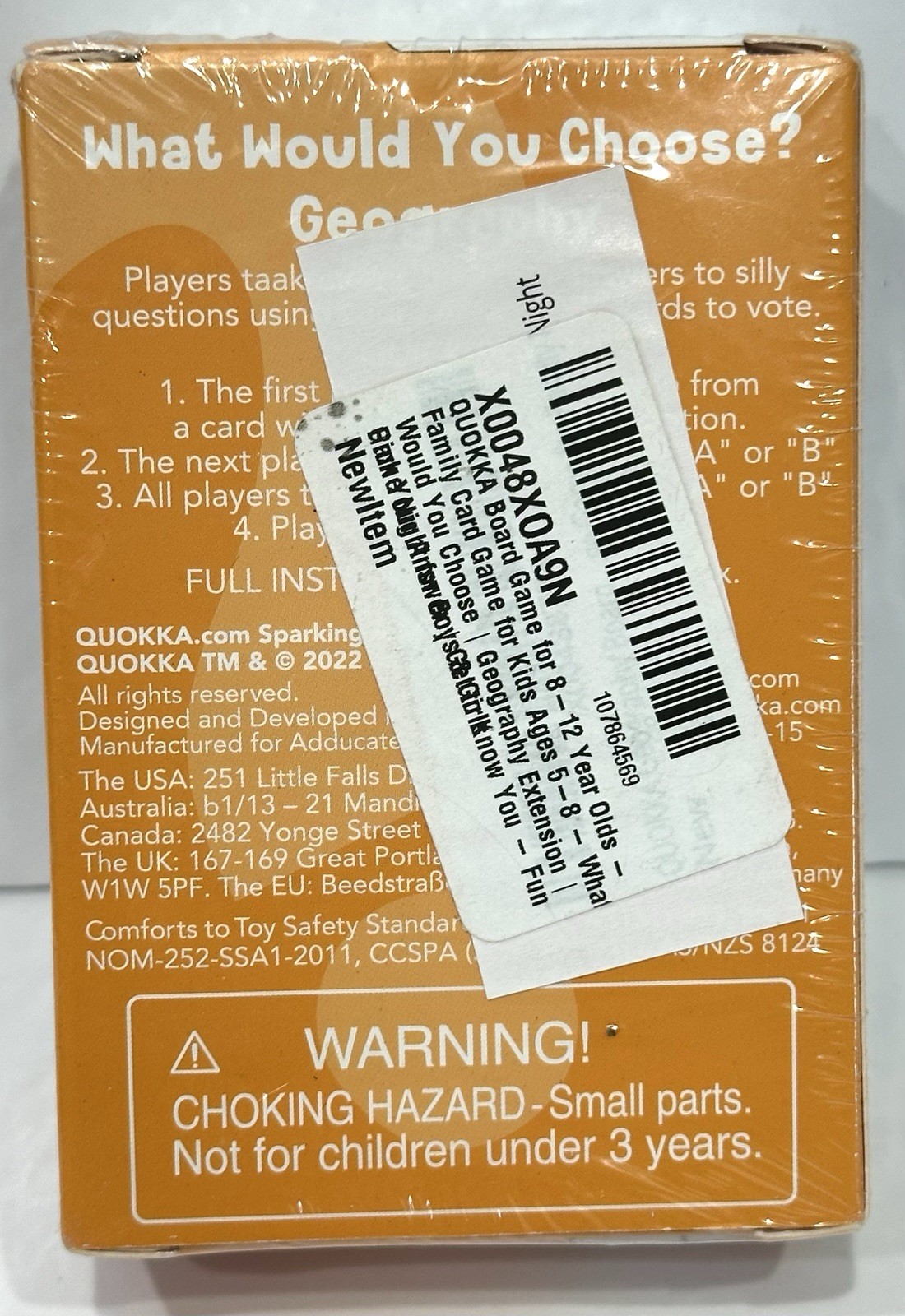 QUOKKA Card Game What Would You Choose Geography Do Kids Rather 2+ Players NEW