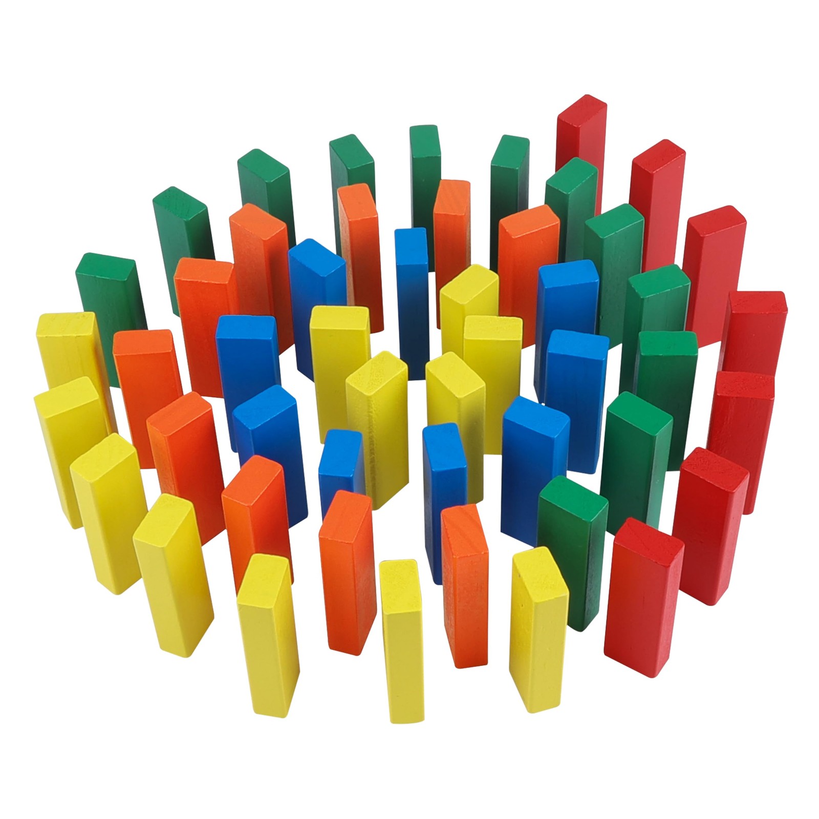 Wooden Blocks Stacking Game with Storage Box, 60PCS Toppling Colorful Tower B…