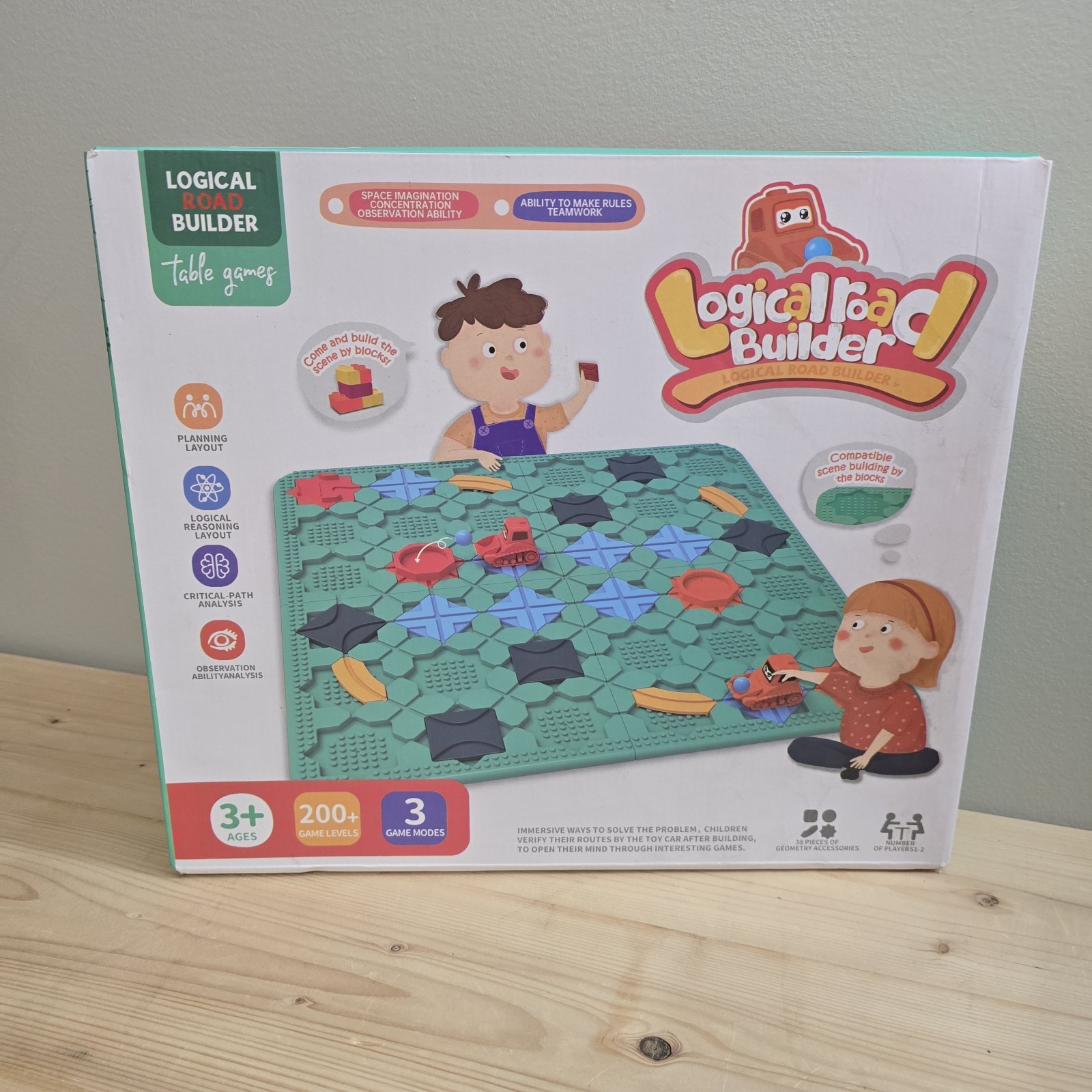 Logical Road Builder, Large Stem Games Board Game for 4 5 6 7 Years, Montessori