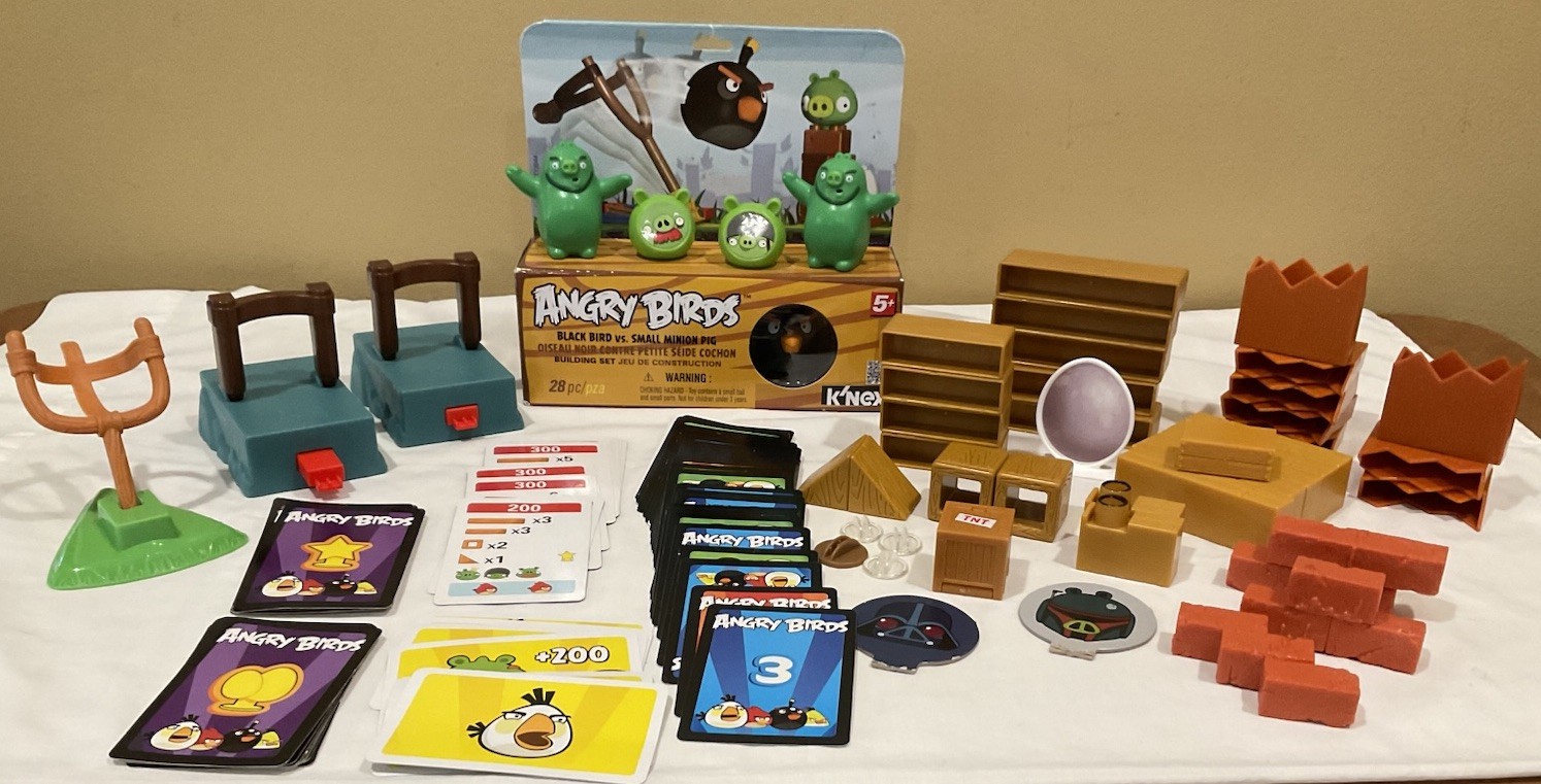 Angry Birds Mega Fling Blocks Cards Figures Shooters Replacement Pieces Lot