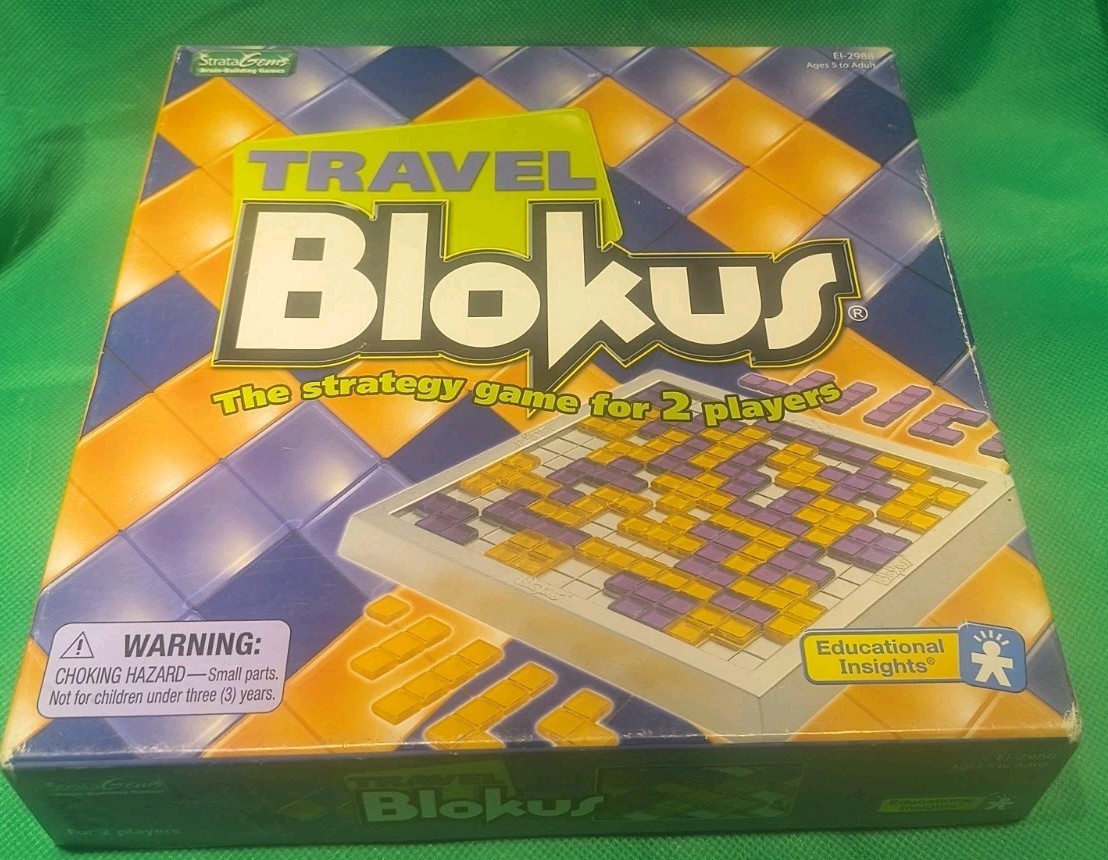 Travel Blokus for 2 Players COMPLETE 2005 Storage Trays Travel To Go Strategy