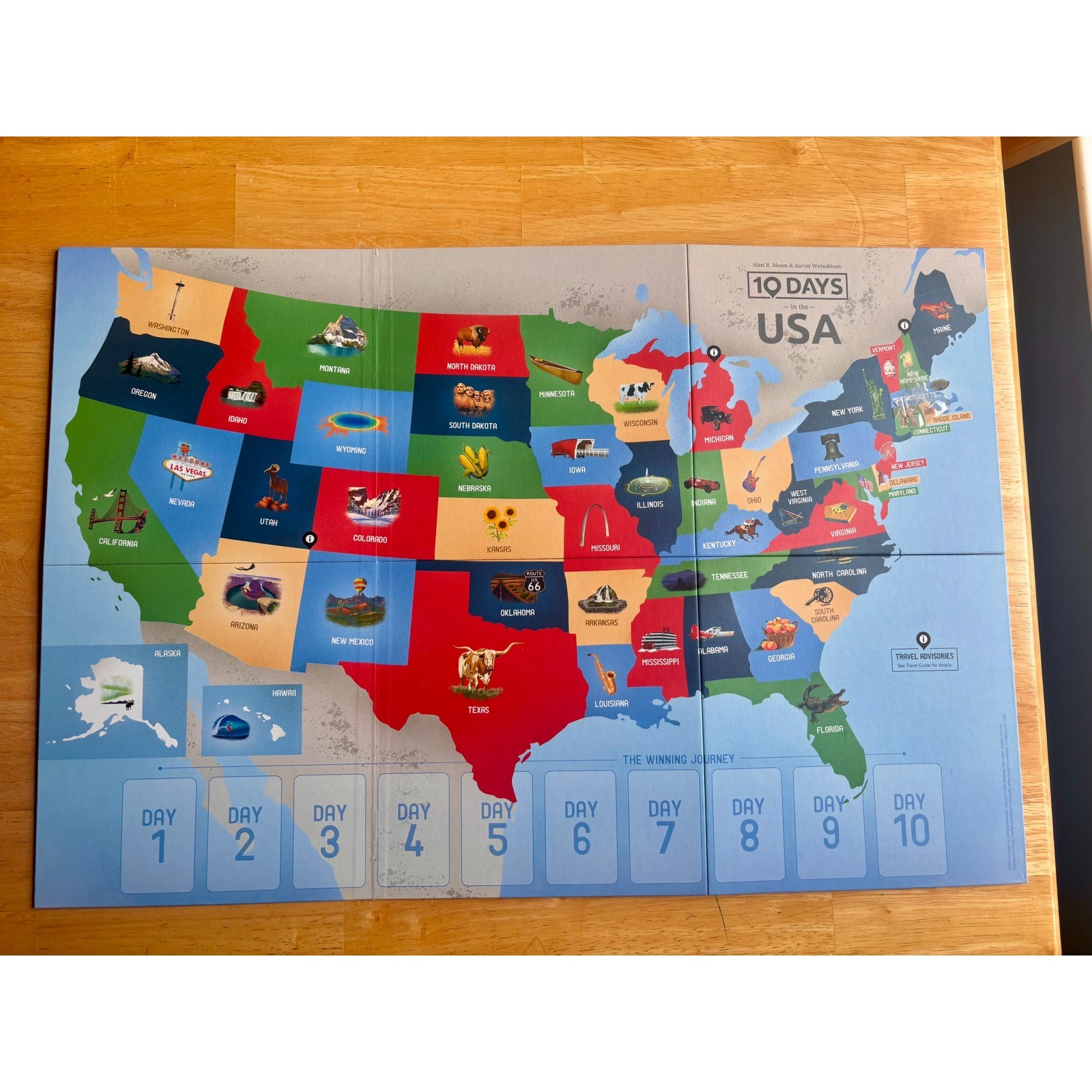 The Op 10 Days in the USA Board Game Unisex OS Blue Travel Strategy