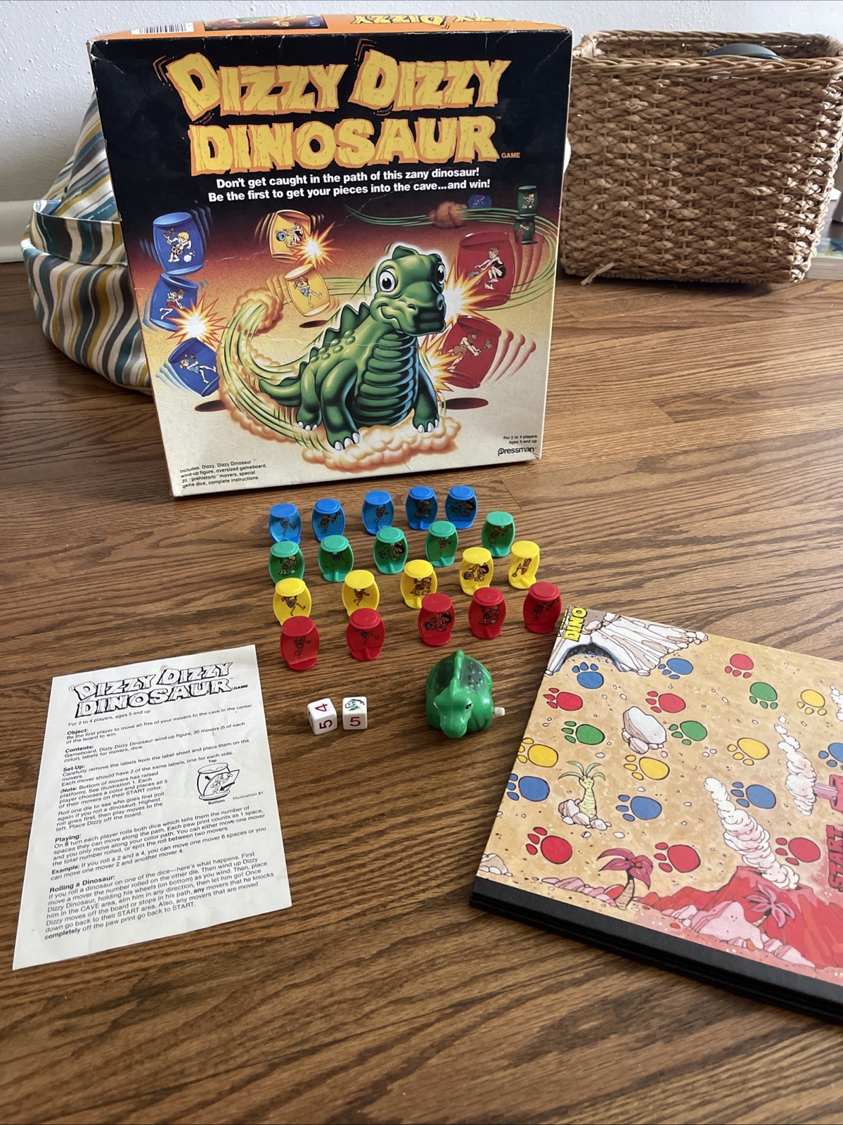 Dizzy, Dizzy Dinosaur – Board Game – Pressman – Complete – Vintage 1987