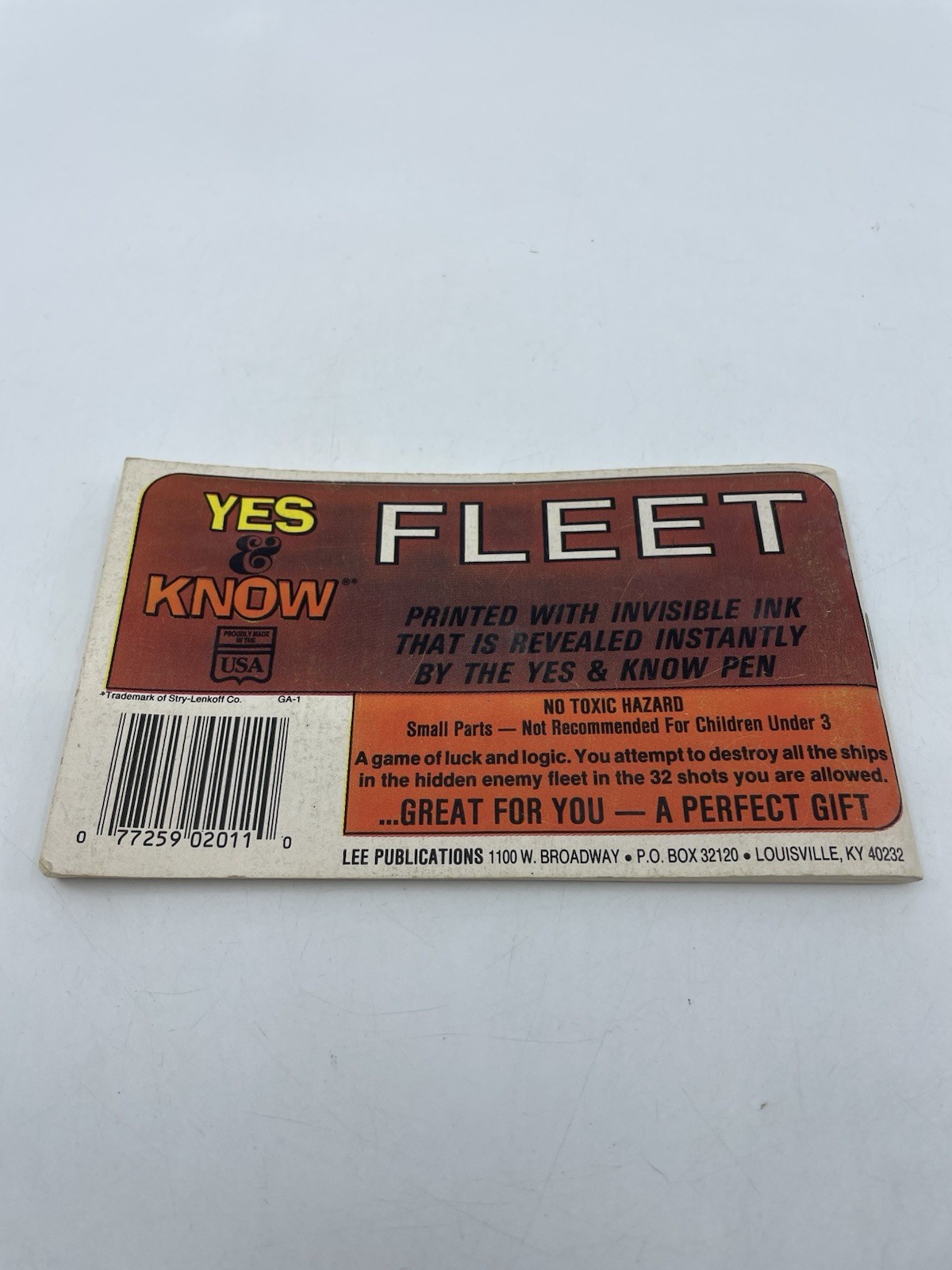 Vintage Yes & Know Invisible Ink Game Book Fleet Lee Publications 1970 Used