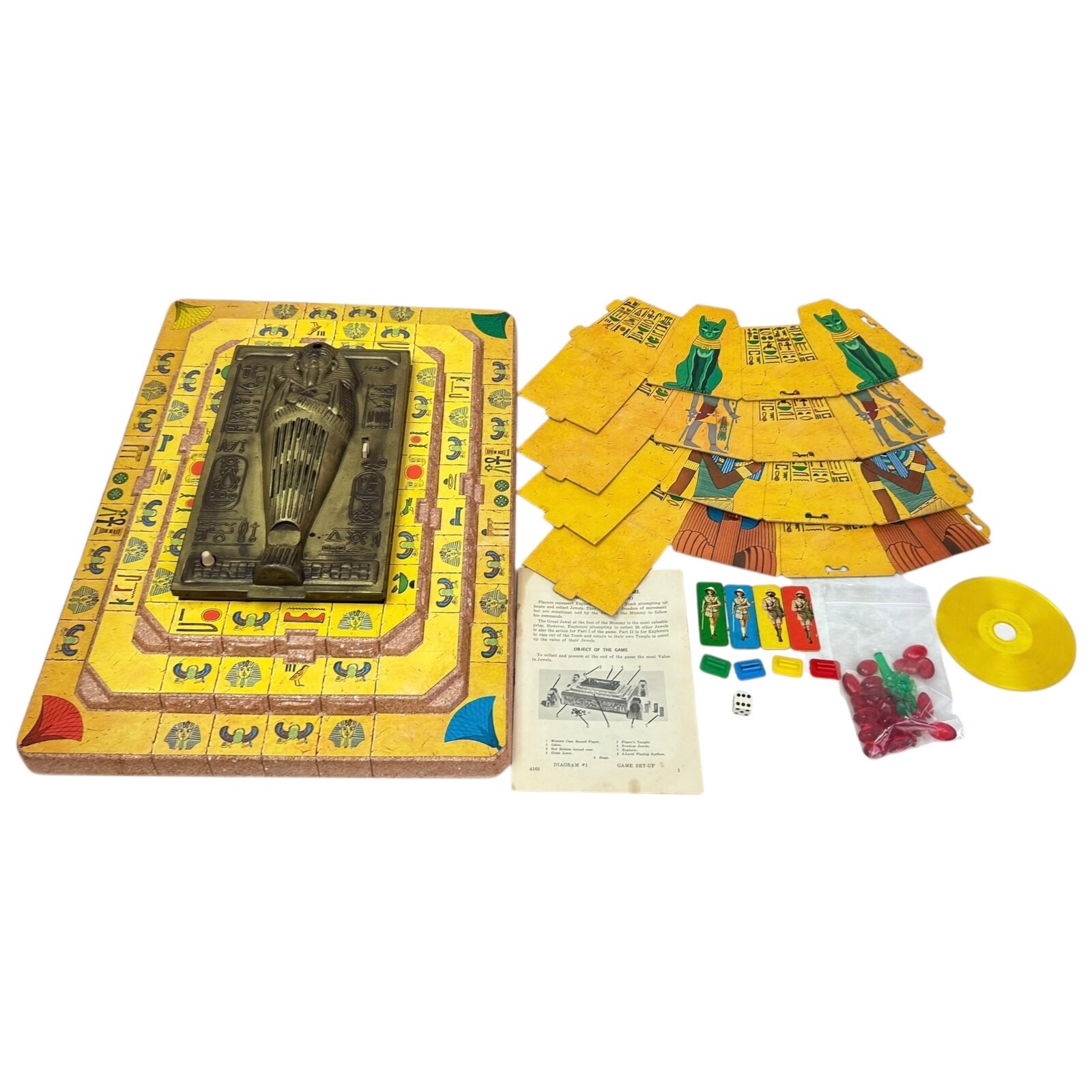 Voice of the Mummy Board Game Milton Bradley 1971 Vintage Red Not Working