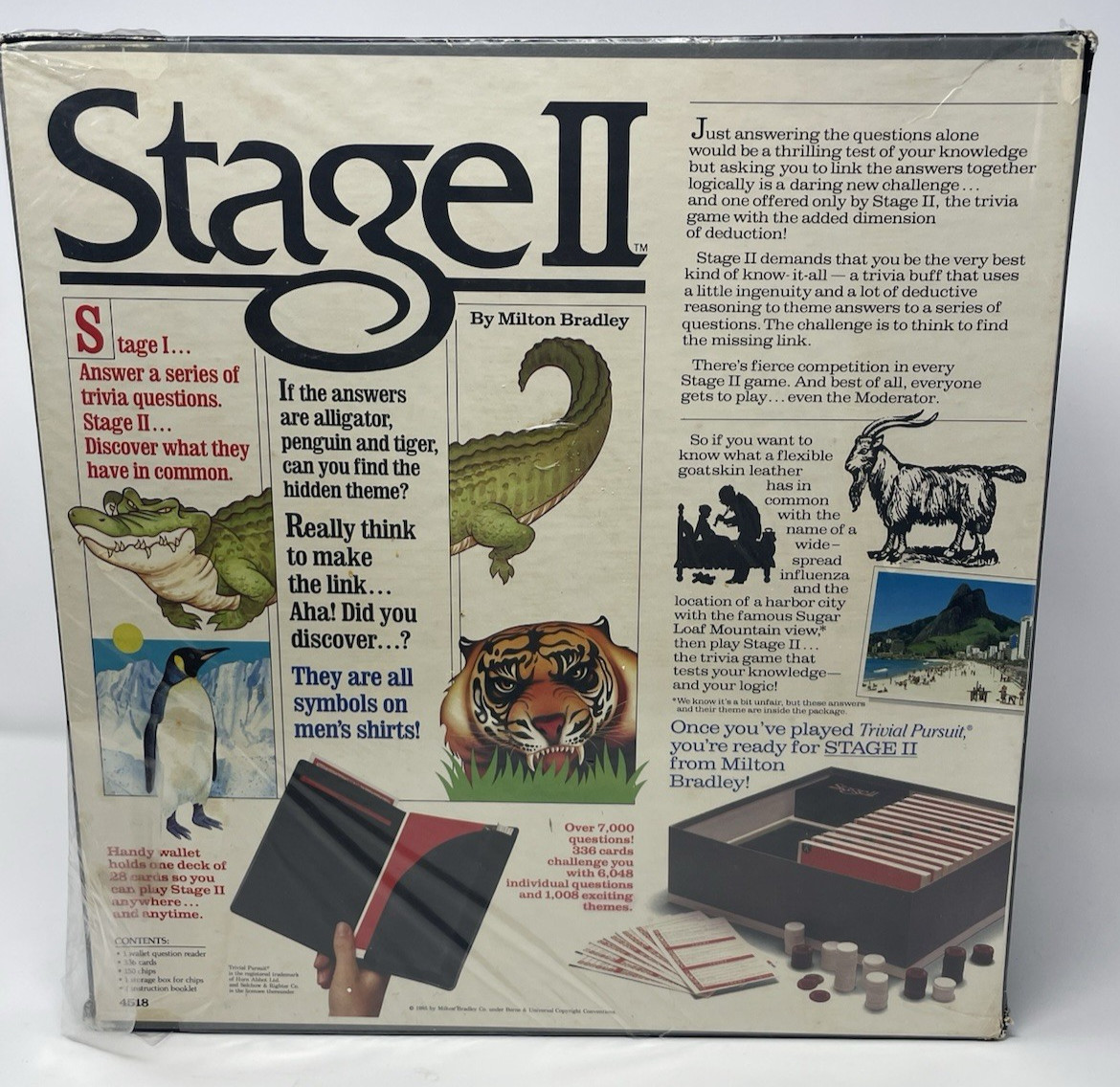 Vintage 1985 Stage II Two Stage Trivia Game Milton Bradley Woolworth Tag See Pic
