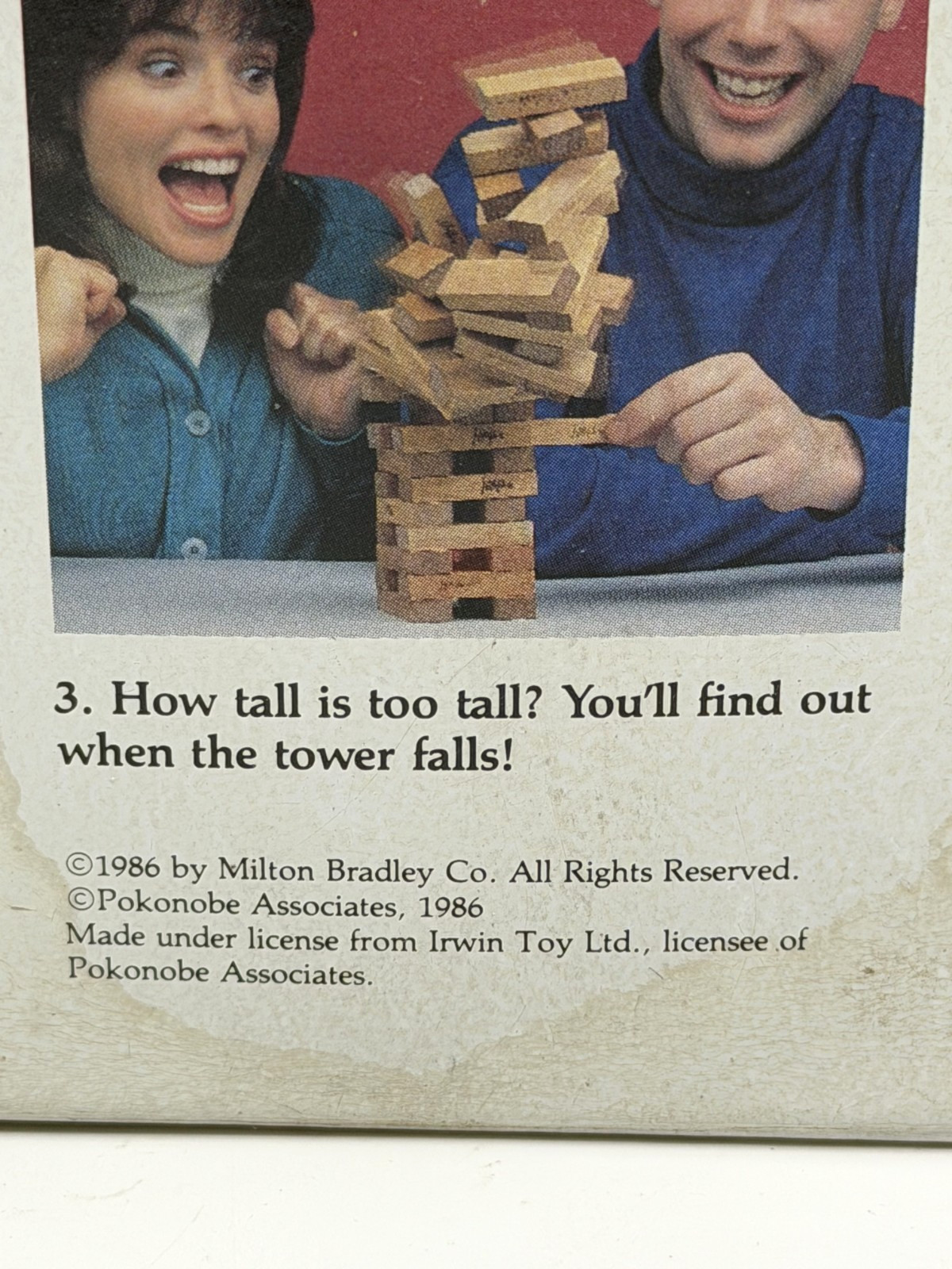 Vintage Original JENGA Classic Game 1986 Complete in Box Milton Bradley