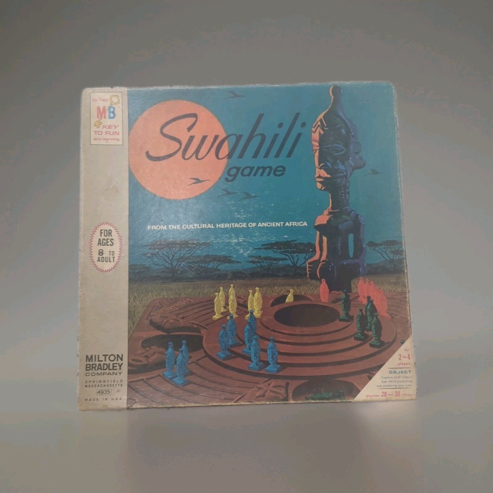 Milton Bradley Swahili Board Game 1968 Made in USA Complete with Directions 8 up
