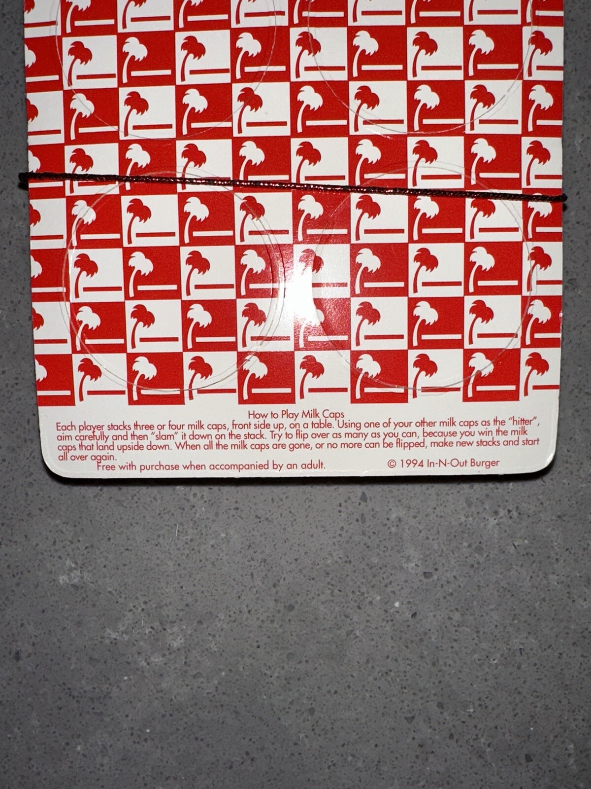 In-N-Out Burger 16 Piece of Unpunched Pog Sheets 1994