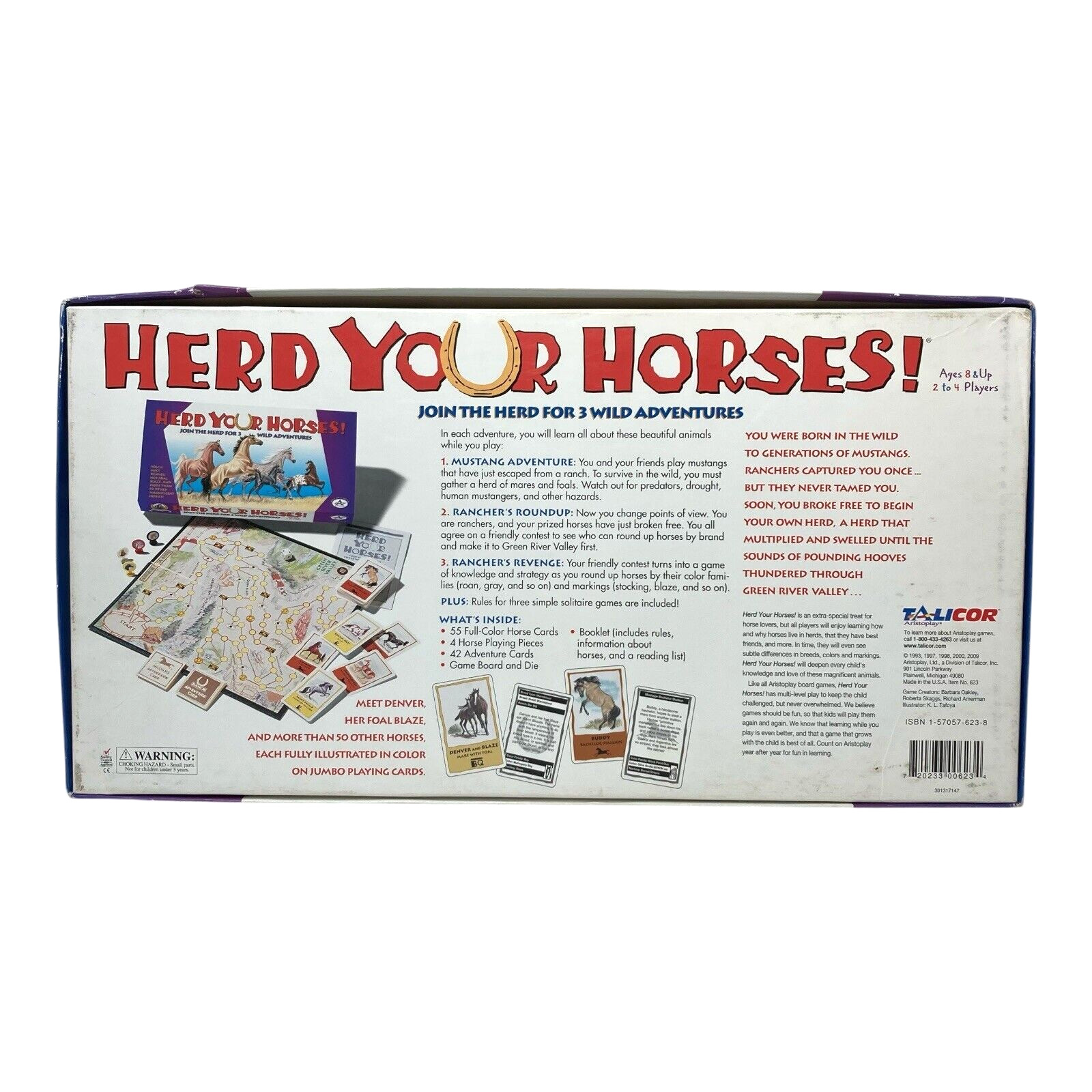 Herd Your Horses Board Game 3 Wild Adventures Aristoplay 100% Complete 2009