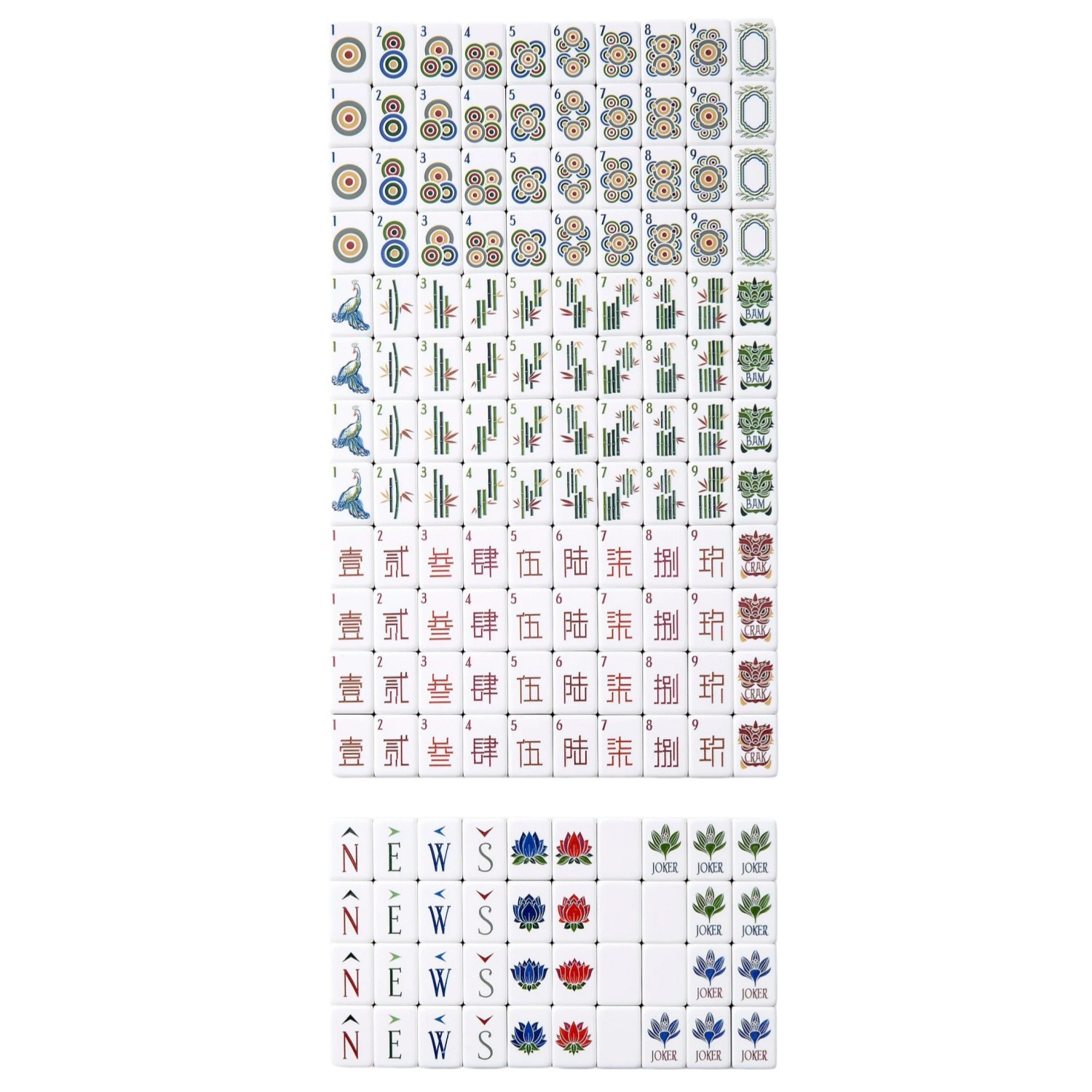 🎁160 American Mahjong Tiles 4-Layer Acrylic Wood Grain Theme Engraved Set