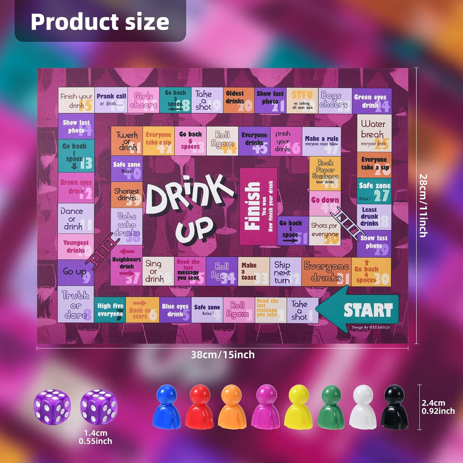 Drinking Games,Leather Mat Drinking Board Game for Adults,Interactive Girls Nigh