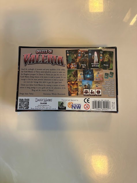 Quests of Valeria Card Game by Daily Magic Games 2016. Complete Excellent Shape.