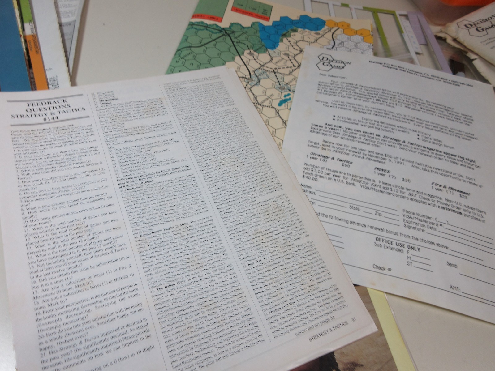 LOT OF 3 Strategy & Tactics/Decision Magazine War games # 139 144 147 PUNCHED