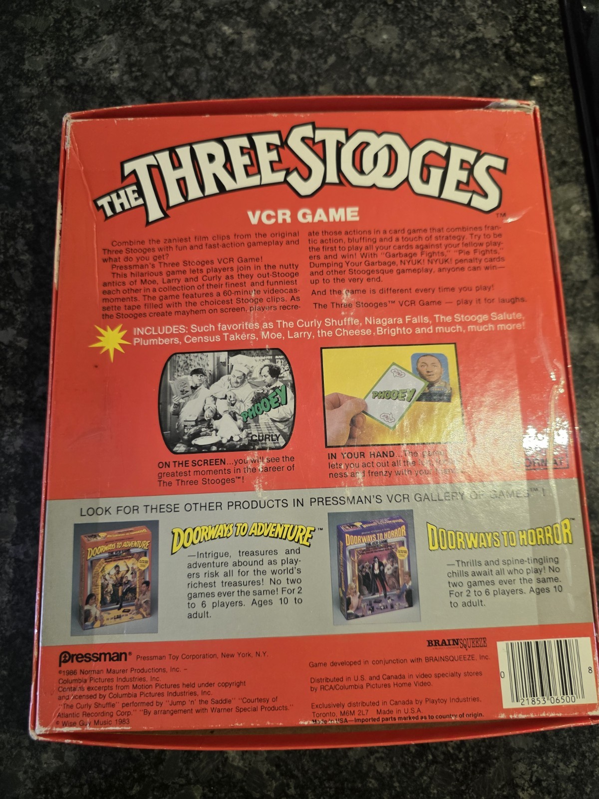 1986 “The Three Stooges” VCR Game Pressman Edition 100% Complete EUC