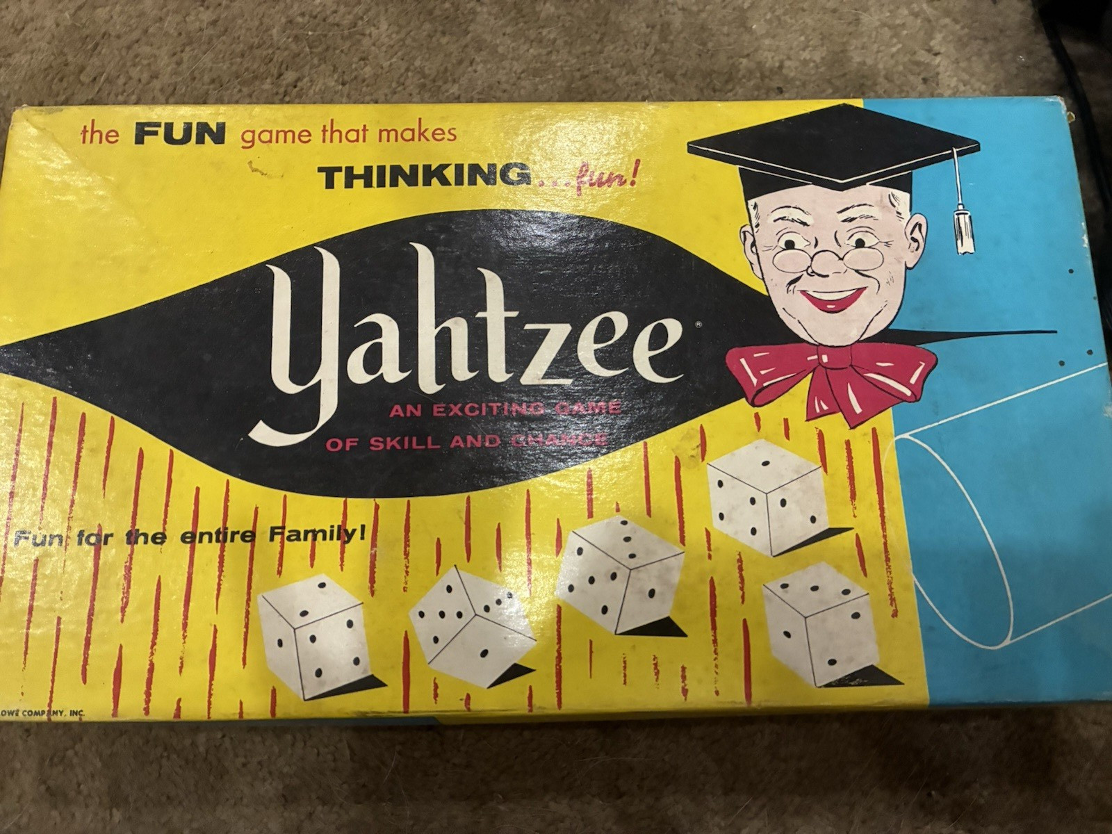 Vtge Yahtzee Game, 8 & up, All pieces believed incl. 1956, E.S. Lowe & Co.