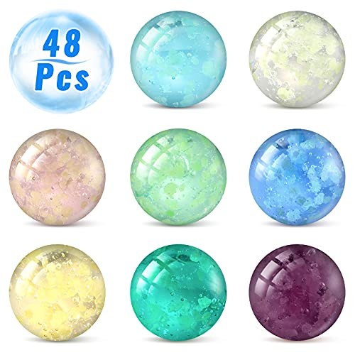 48 Pieces Marbles Glow in The Dark for Kids Mixed Colors 0.4 Inch, Green