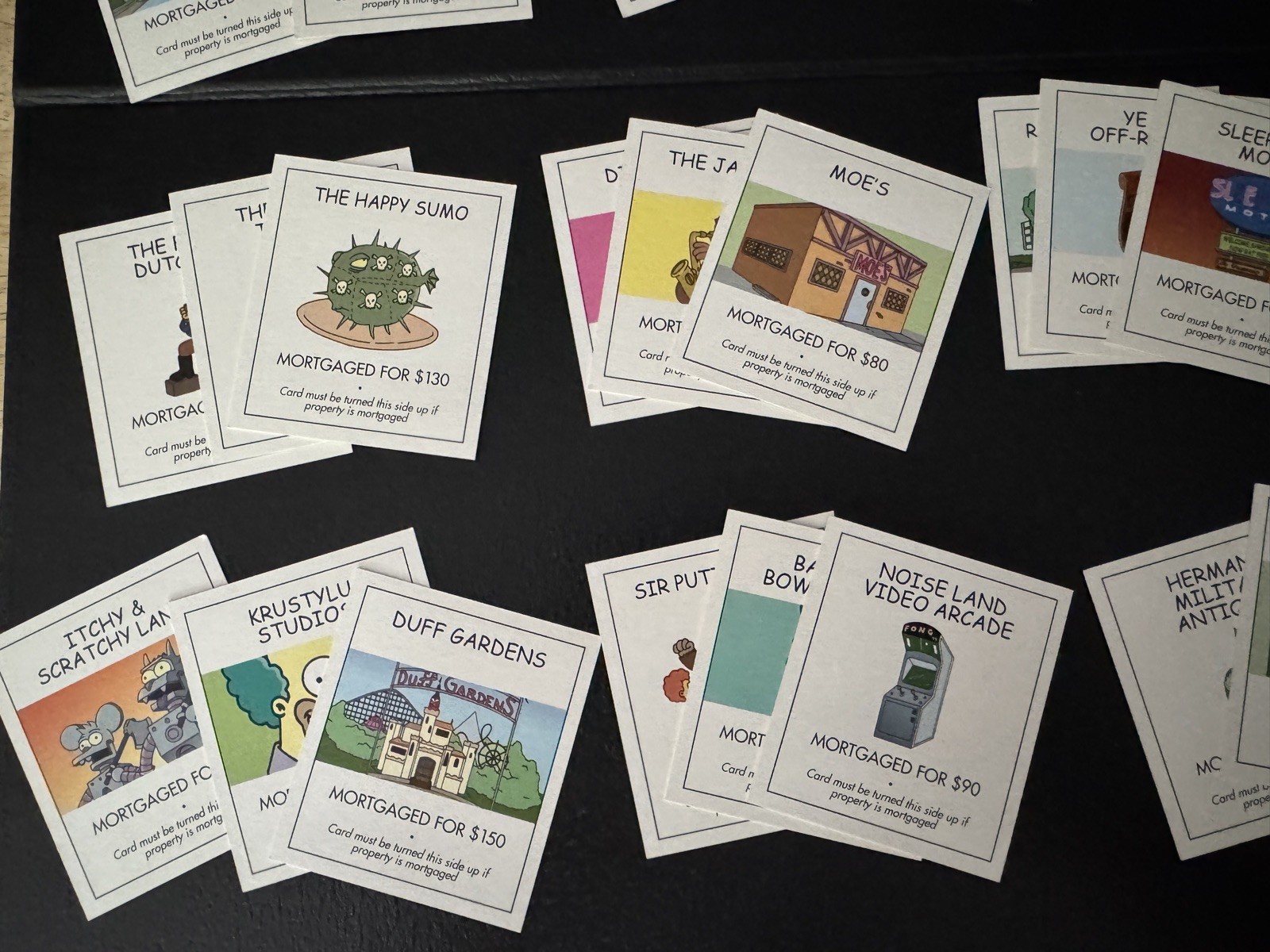 Monopoly The Simpsons 2001 28 Title Deed Replacement Game Cards