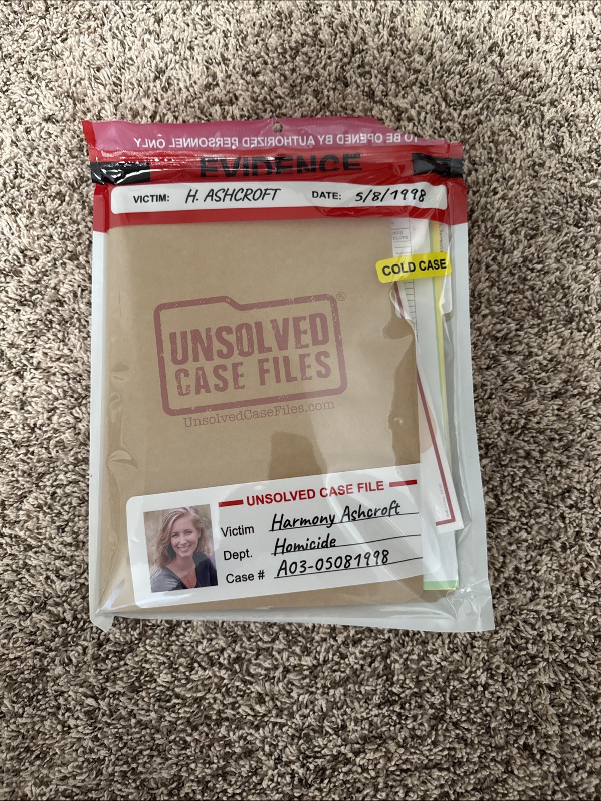Unsolved Case Files Harmony Ashcroft Cold Case Murder Mystery Party Game