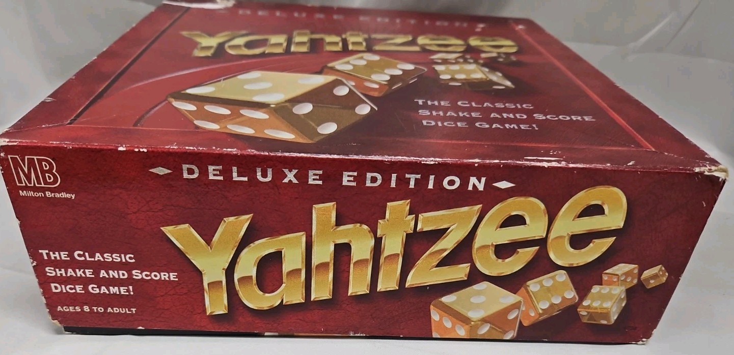 Yahtzee Deluxe Edition Gold Dice Vintage 1997 Game Shake, New Pencils Complete