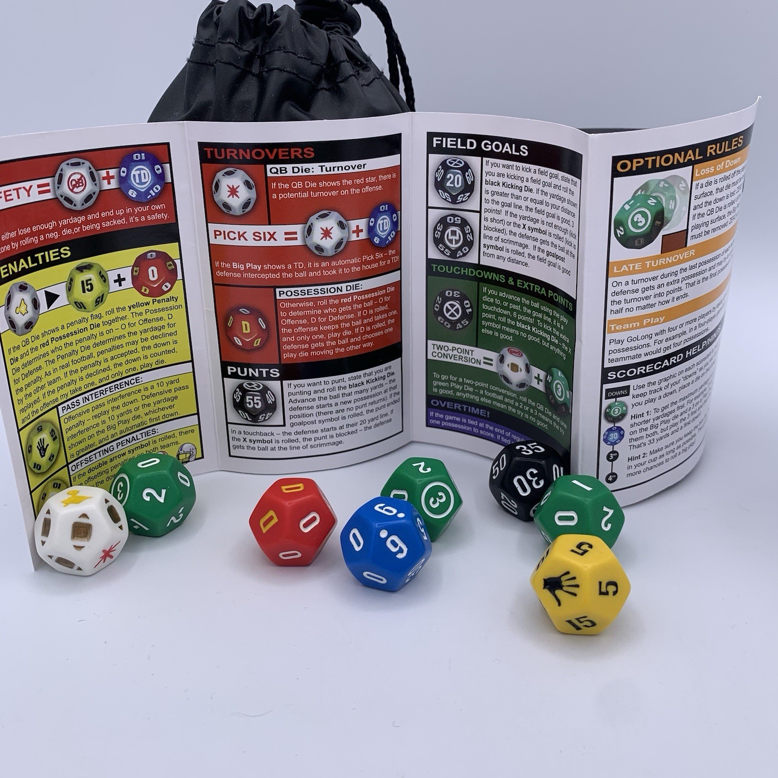 GoLong! Football Dice Game Travel Edition Zobmondo 2012 Family Fun NFL Fan Game