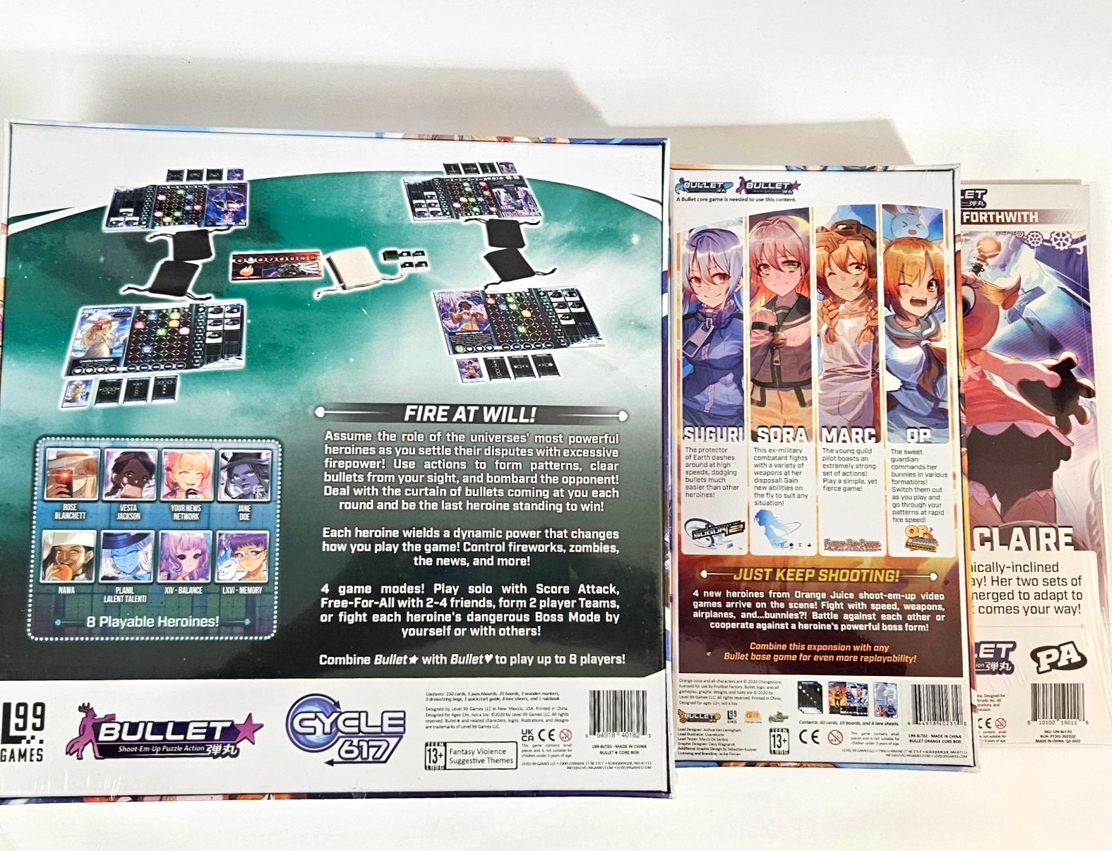 Bullet Shoot-em Up Puzzle Action Board Game Bundle +Expansion +Promo NEW SEALED