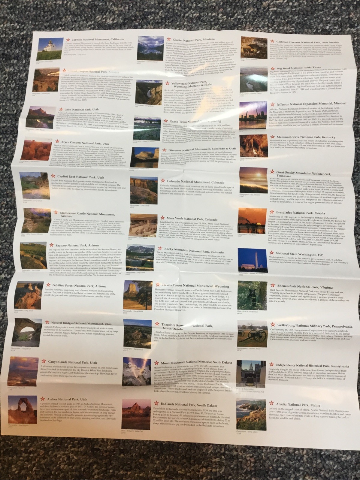 Memory Match America’s National Parks Monuments & Memorials Picture COMPLETE