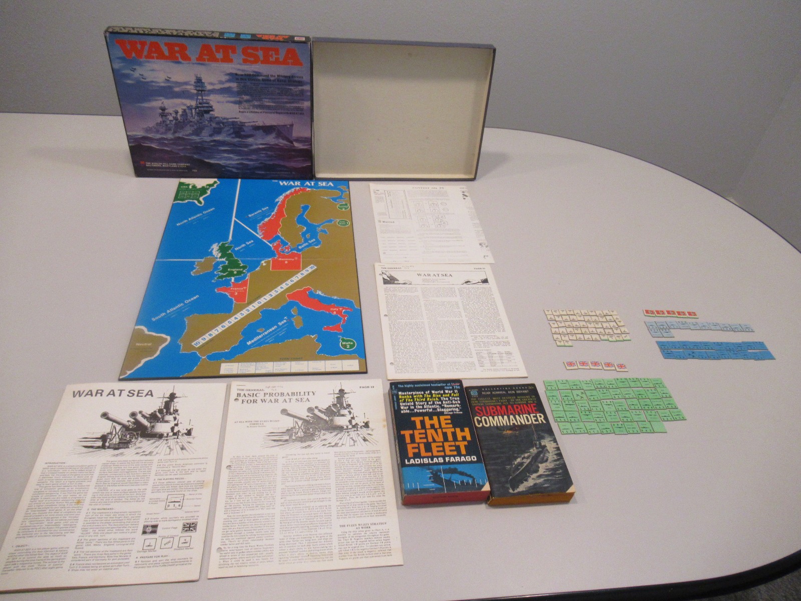 War at Sea – 2nd Edition WWII Naval Battle Game by Avalon Hill | 2 Bonus Books
