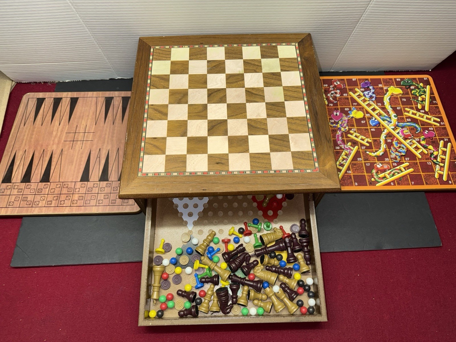 Cardinal Games Real Wood Multiple Games Retro 1980’s Classic Game Boards