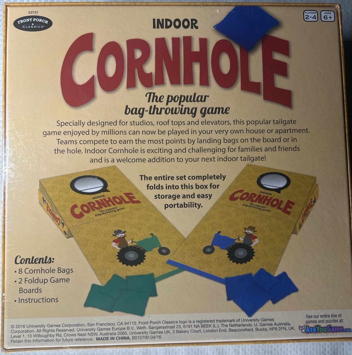 Indoor Cornhole Game Front Porch Classics Brand New Sealed Family Party Game