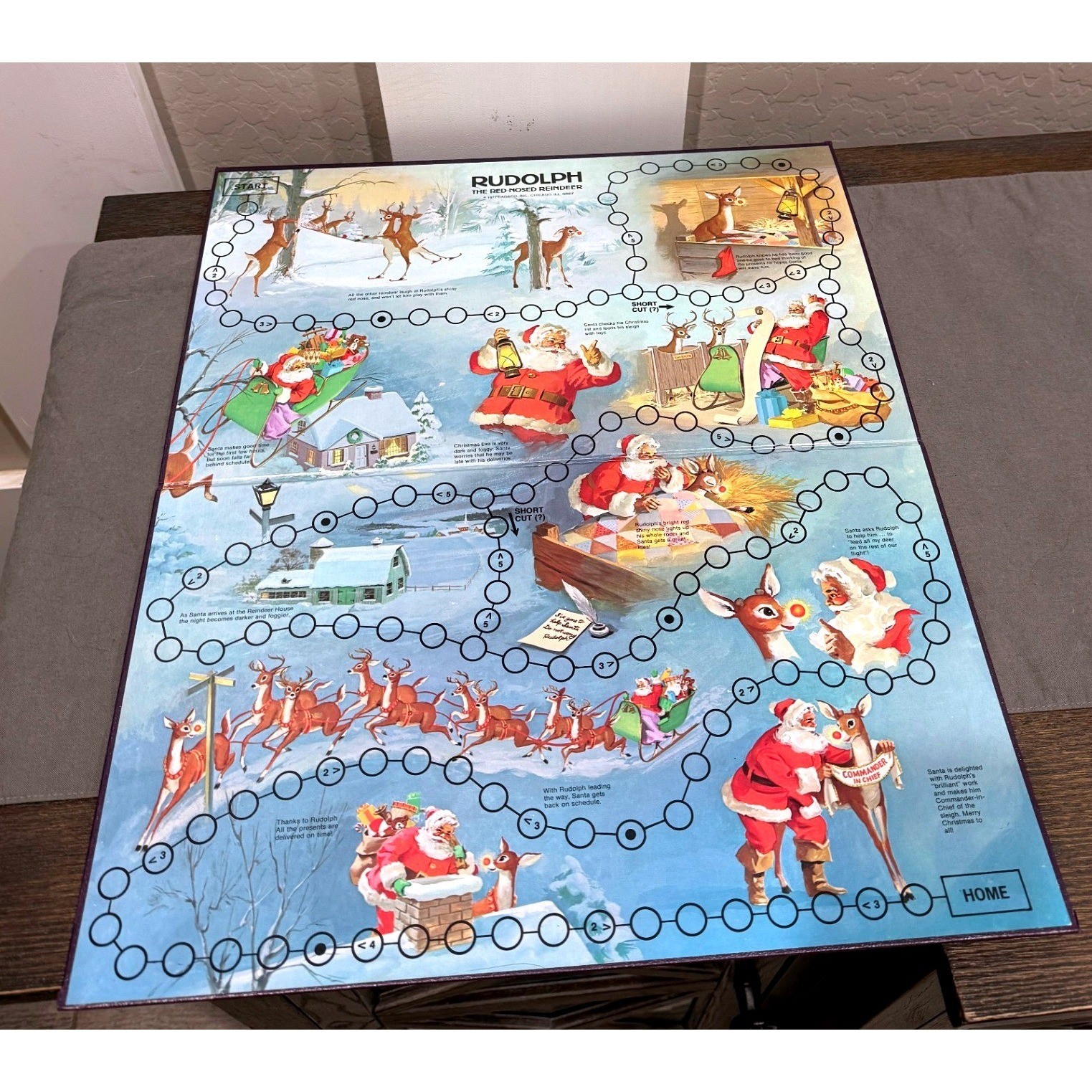 Vintage 1977 Rudolph the Red-Nosed Reindeer Cadaco Board Game Complete