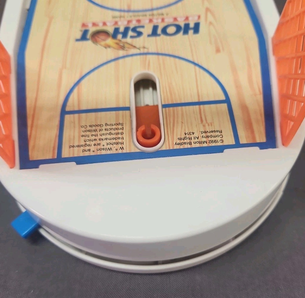 Vintage 1992 Milton Bradley Hot Shots Basketball Travel Game With Extra Pieces.