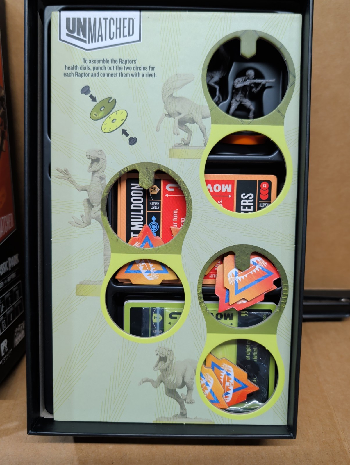 Unmatched Jurassic Park Ingen vs Raptors Board Game Mondo Games COMPLETE