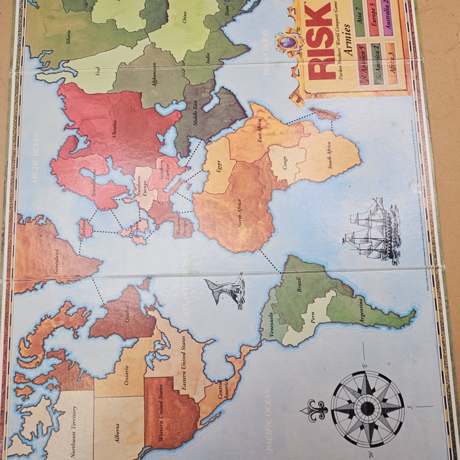 1990 Risk & Castle Risk Parker Brothers – Incomplete Set for Parts/Repair