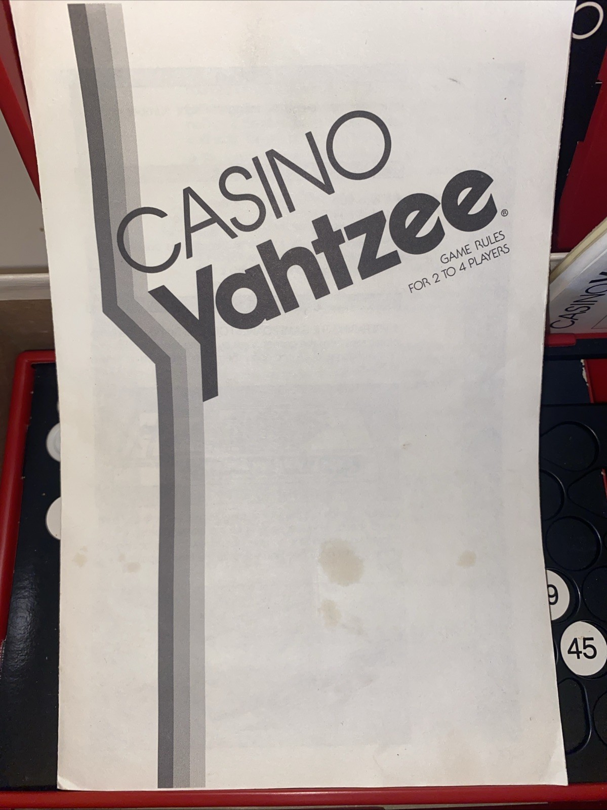 Vintage 1986 Casino Yahtzee Game by Milton Bradley COMPLETE but no cup