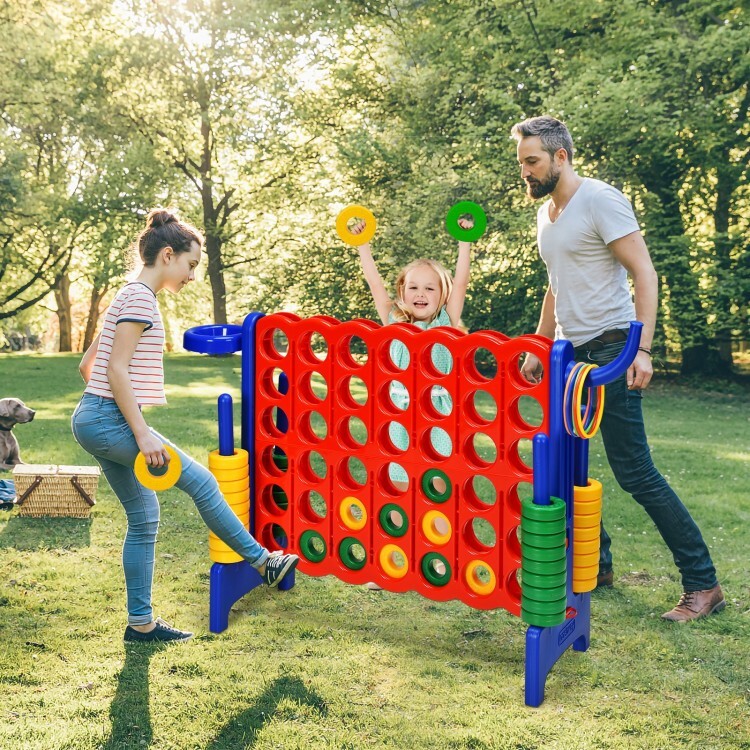 Jumbo 4-to-Score 4 in A Row Giant Game Set Kids Adults Family Fun Outdoor Rings