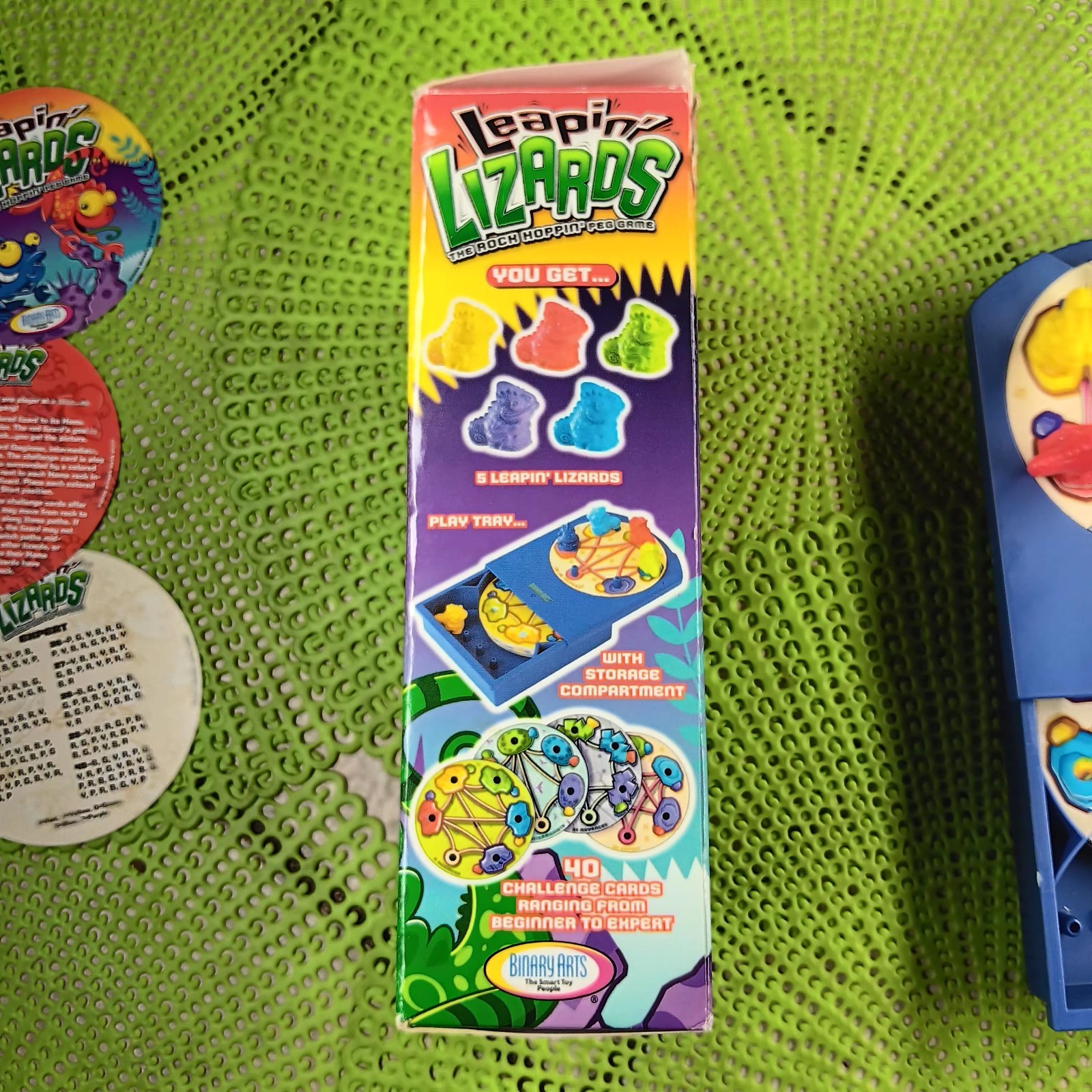 Vintage Binary Arts Leapin’ Lizards The Rock Hoppin’ Peg Game 2000 CIB RARE OOP