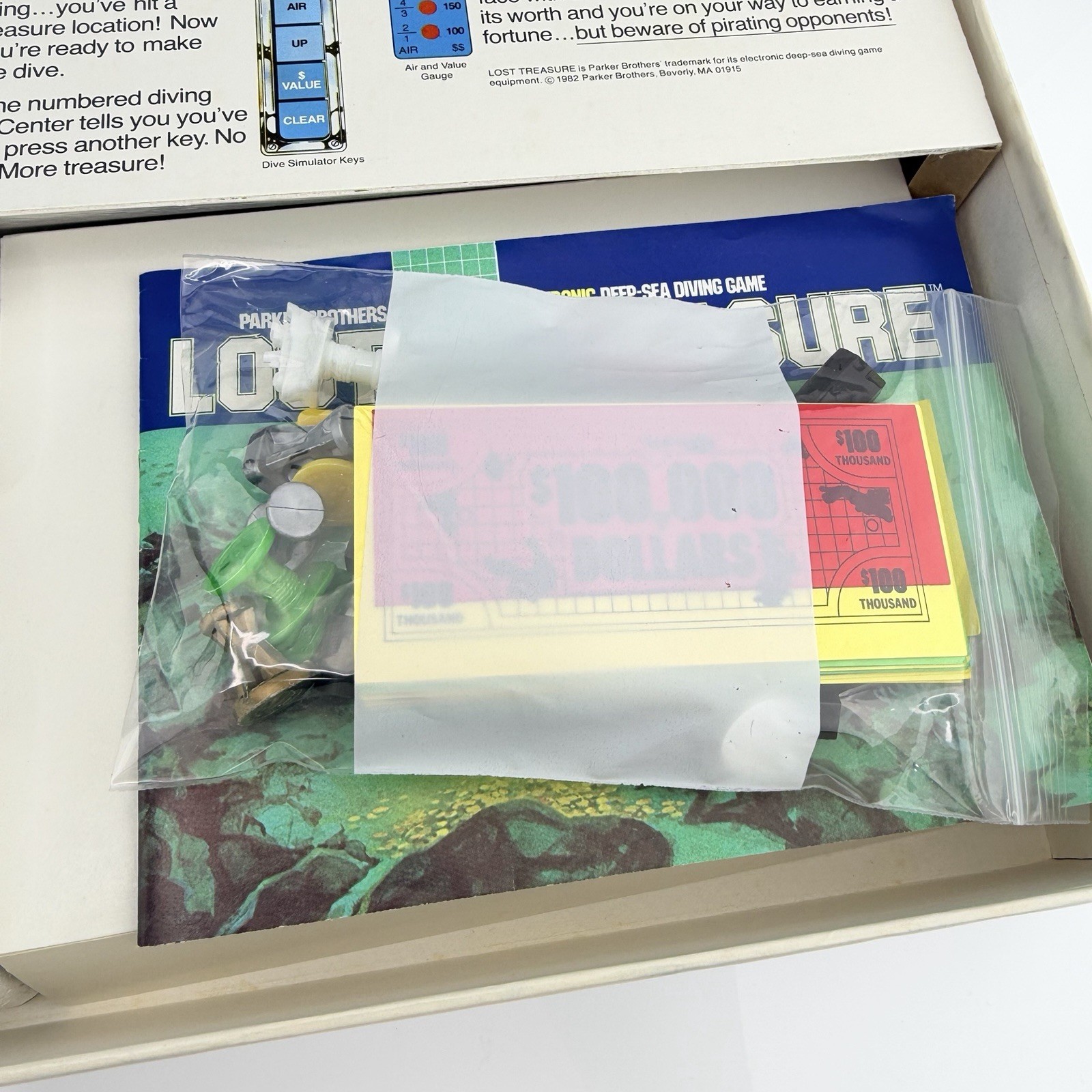 Vintage 1982 Parker Brothers Lost Treasure Game Deep Sea Diving Works – No Dice