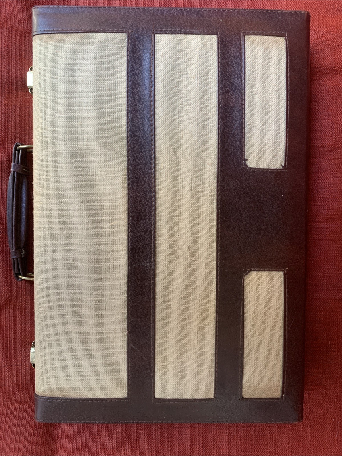 Vintage Backgammon Game Set Beige & Brown Case 15×10 Complete Travel