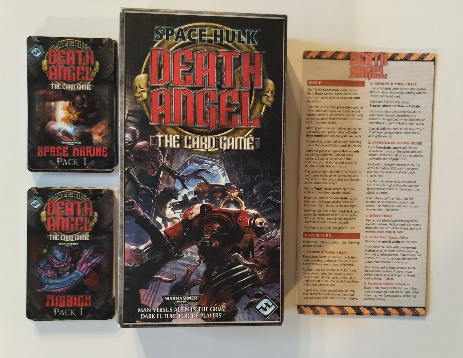 Space Hulk Death Angel The Card Game Lot Space Marine Mission Pack 1 Player Aid