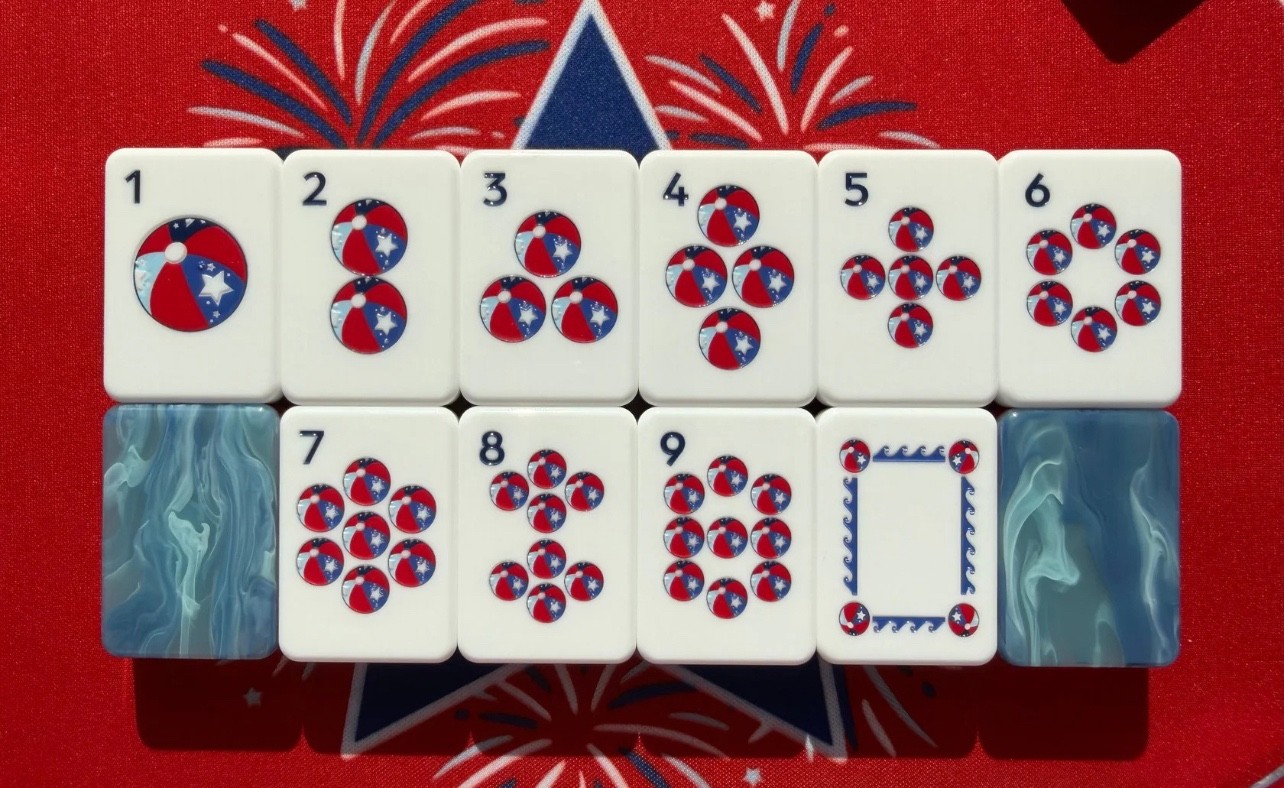2026 Blue🇺🇸 American Mahjong Game Set, 160 Mah Jong Tiles+ Free storage bag
