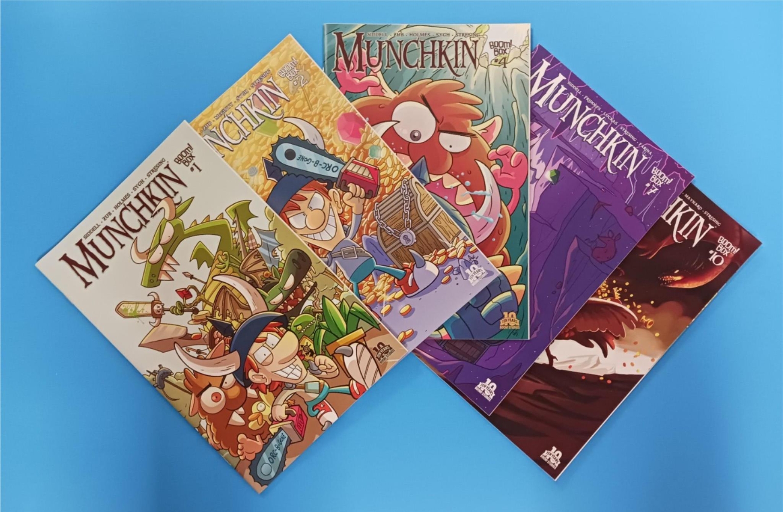MUNCHKIN game # 1 2 4 7 10 Comic ~ w/ EXCLUSIVE COLLECTIBLE TCG CARD ~BOOM 2015