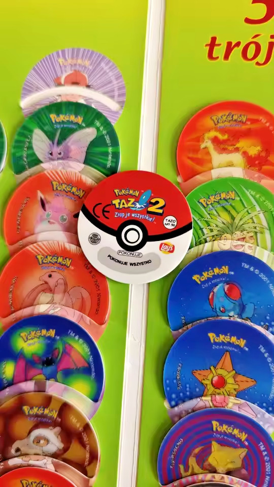 Polish Version 3D Pokemon Tazos Set 1 (Complete 50/50) + Album (See the photos)