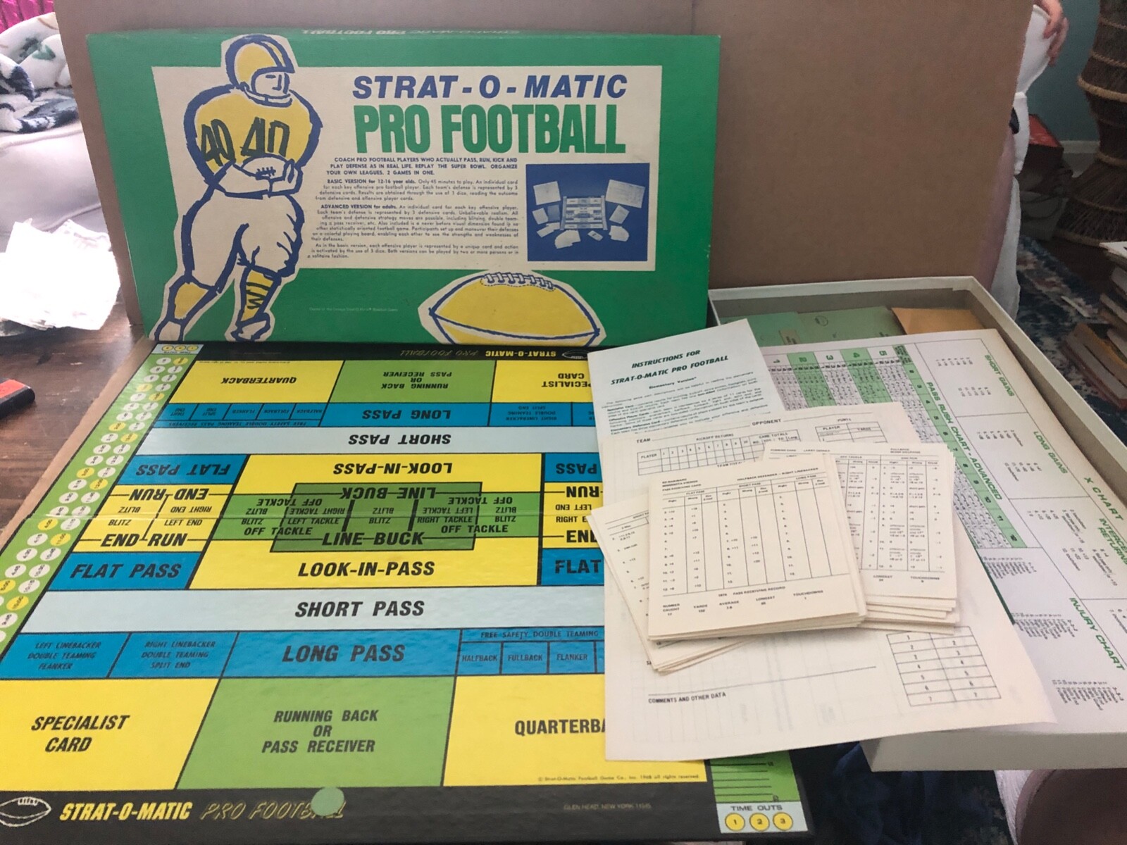 1968 STRAT-O-MATIC PRO FOOTBALL Board Game Box MIAMI DOLPHINS MINNESOTA VIKINGS